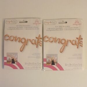 Two Rose Gold 'Congrats' Balloon Decorations